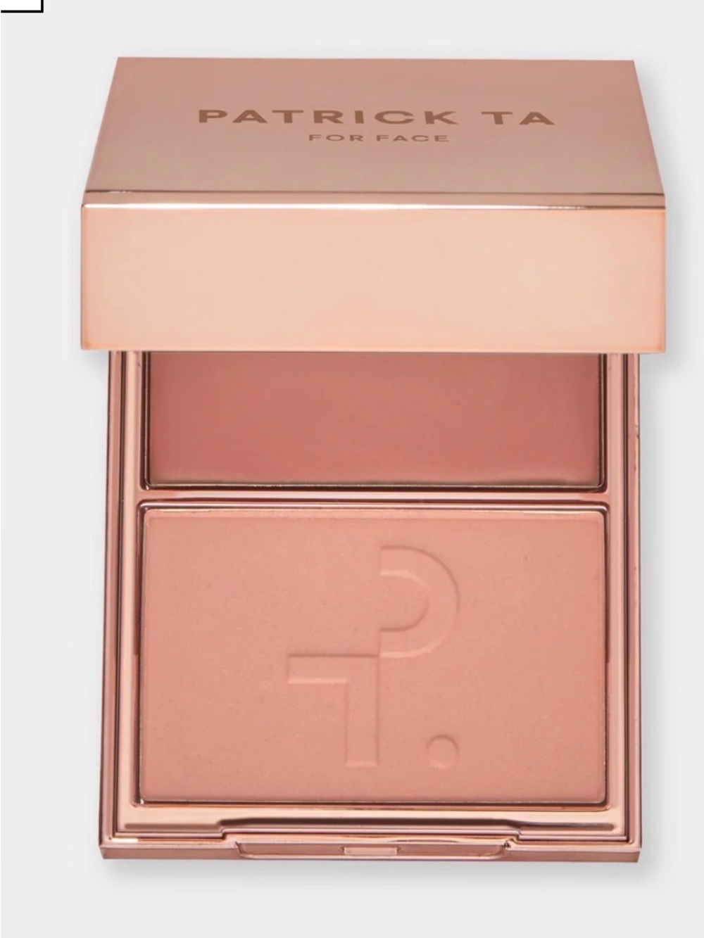 Patrick Ta MAJOR HEADLINES
DOUBLE-TAKE CRÈME & POWDER BLUSH DUO in Not Too Much
